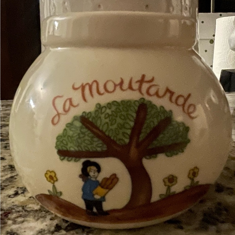 La Moutarde Cream Ceramic Jar